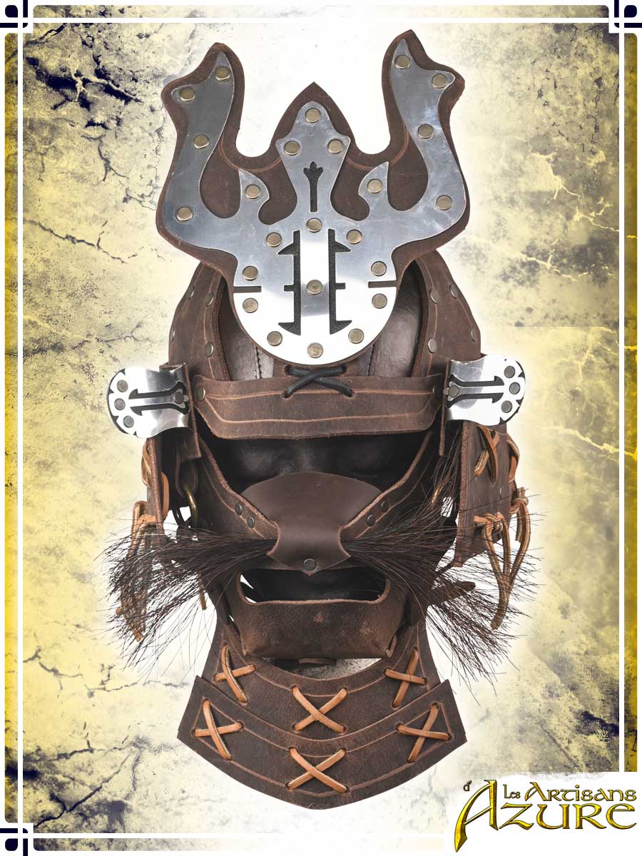 Samurai Helm Leather Helmets Les Artisans d'Azure Brown|Black