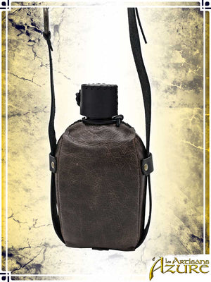 Leather Canteen Flasks & Bottles Les Artisans d'Azure Dark Brown