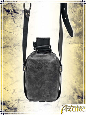 Leather Canteen Flasks & Bottles Les Artisans d'Azure Black