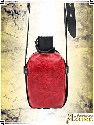 Leather Canteen Flasks & Bottles Les Artisans d'Azure Red