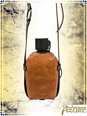 Leather Canteen Flasks & Bottles Les Artisans d'Azure Tan