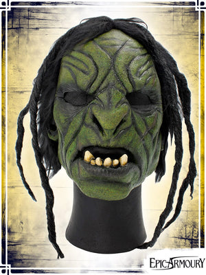 Green Orc Brute Mask with Hair (Medium) Latex Masks Epic Armoury