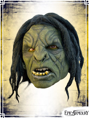 Green Orc Brute Mask with Hair (Medium) Latex Masks Epic Armoury