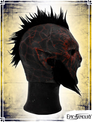 Carnal Orc Mask with hair - Red (Medium) Latex Masks Epic Armoury