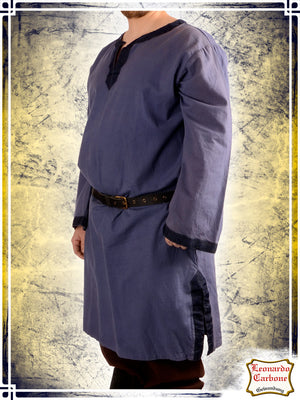 Tunic Long Sleeves with Trims Halvor Tunics Leonardo Carbone Large Blue