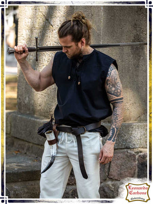 Sleeveless Shirt Louis Shirts Leonardo Carbone Small Black
