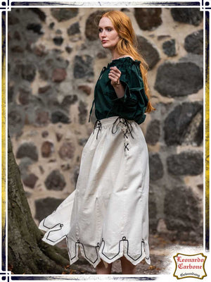 Skirt with Embroidery Skirts & Pants Leonardo Carbone Small|Medium Natural