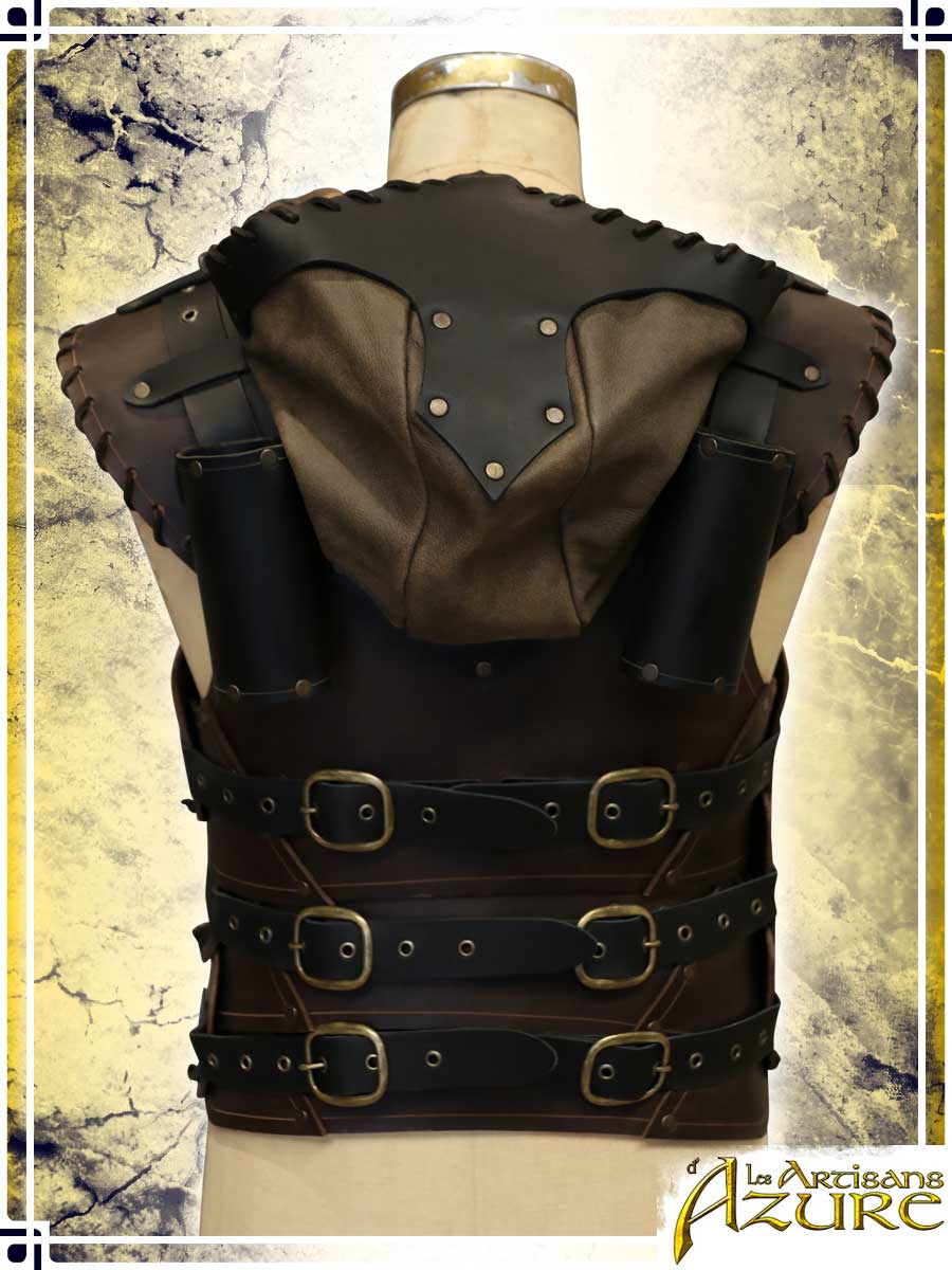 Articulated Scoundrel Armor with Hood Leather Armors Les Artisans d'Azure Large Brown|Black