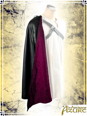 Assassin's Leather Half-Cape Capes Les Artisans d'Azure Raspberry red