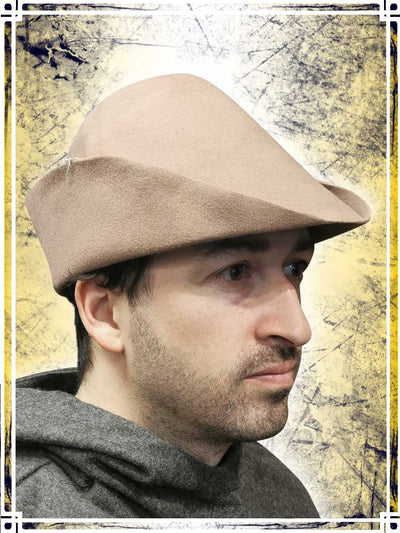 Medieval Felt Hat Coifs & Hats L'Atelier des Cache-Misères Beige 