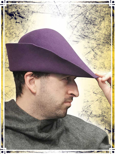 Medieval Felt Hat Coifs & Hats L'Atelier des Cache-Misères Purple 