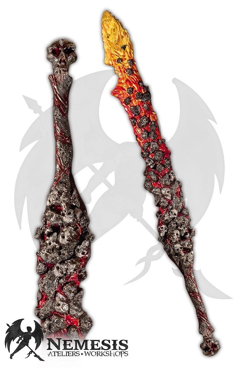 Custom LARP Lava Skull Sword