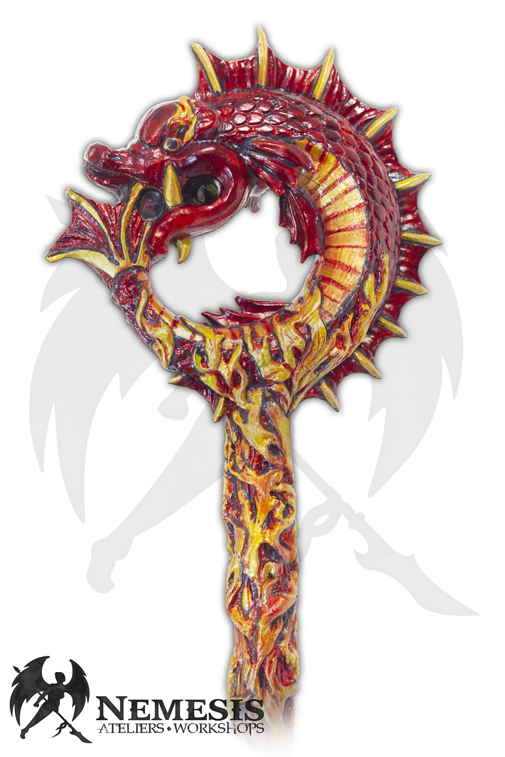 Custom LARP Red Tuna Fish Mage Staff (Head)