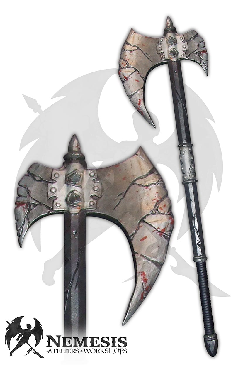 Custom LARP Worn War Axe Blood