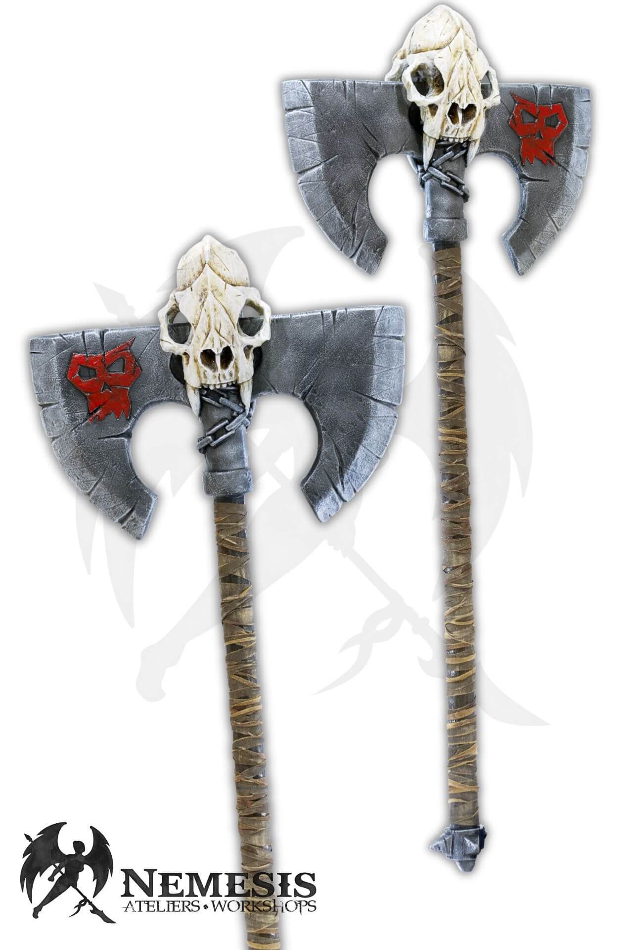 Custom LARP Oversized Orc Skull Greataxe