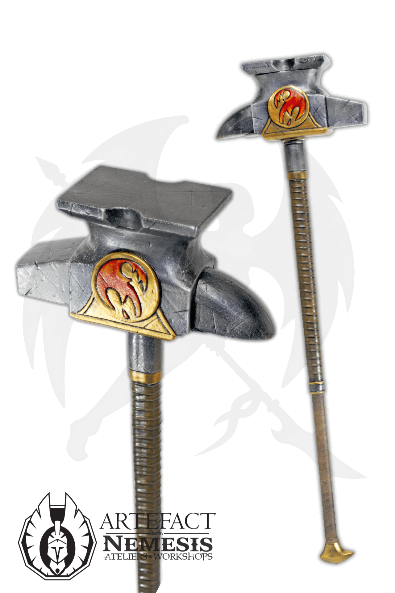 Custom LARP Anvil Hammer Flame