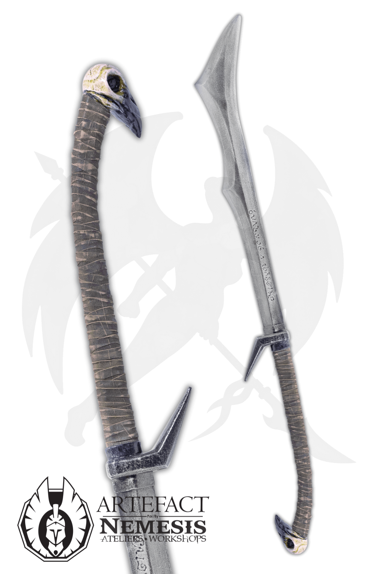 Custom LARP Raven Skull Large Sword