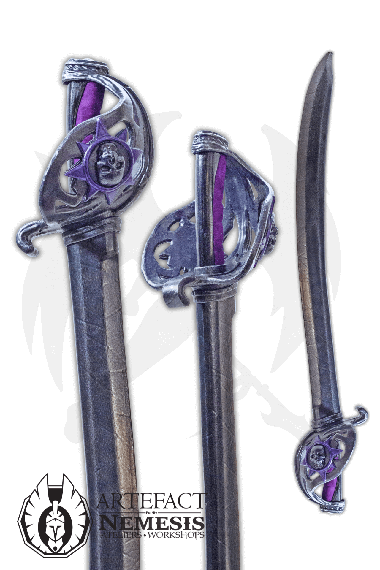 Custom LARP Skull Pirate Saber Scimitar