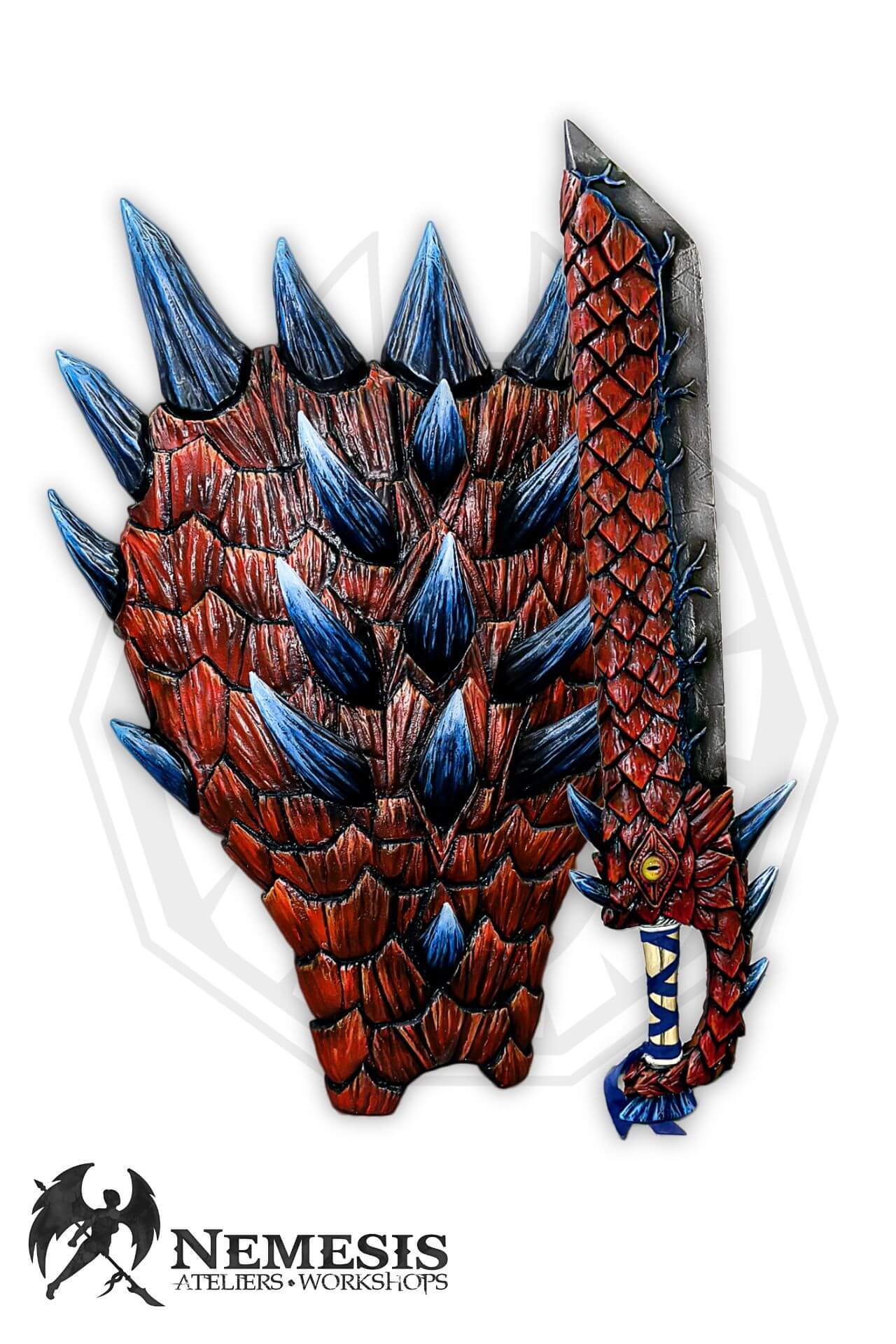 Custom LARP Dragon Scale Monster Sword & Shield
