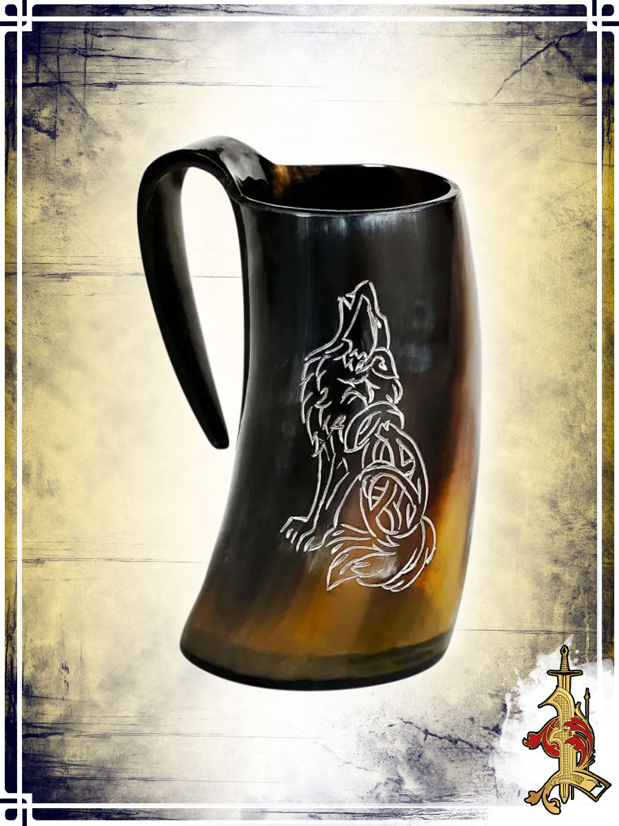 Horn Tankard - Wolf - Cutlery & Tankards by Lord of Battles for LARP enthusiasts