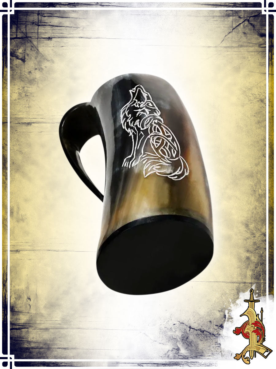 Horn Tankard - Wolf - Cutlery & Tankards by Lord of Battles for LARP enthusiasts