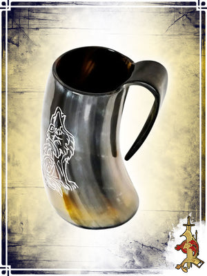 Horn Tankard - Wolf - Cutlery & Tankards by Lord of Battles for LARP enthusiasts