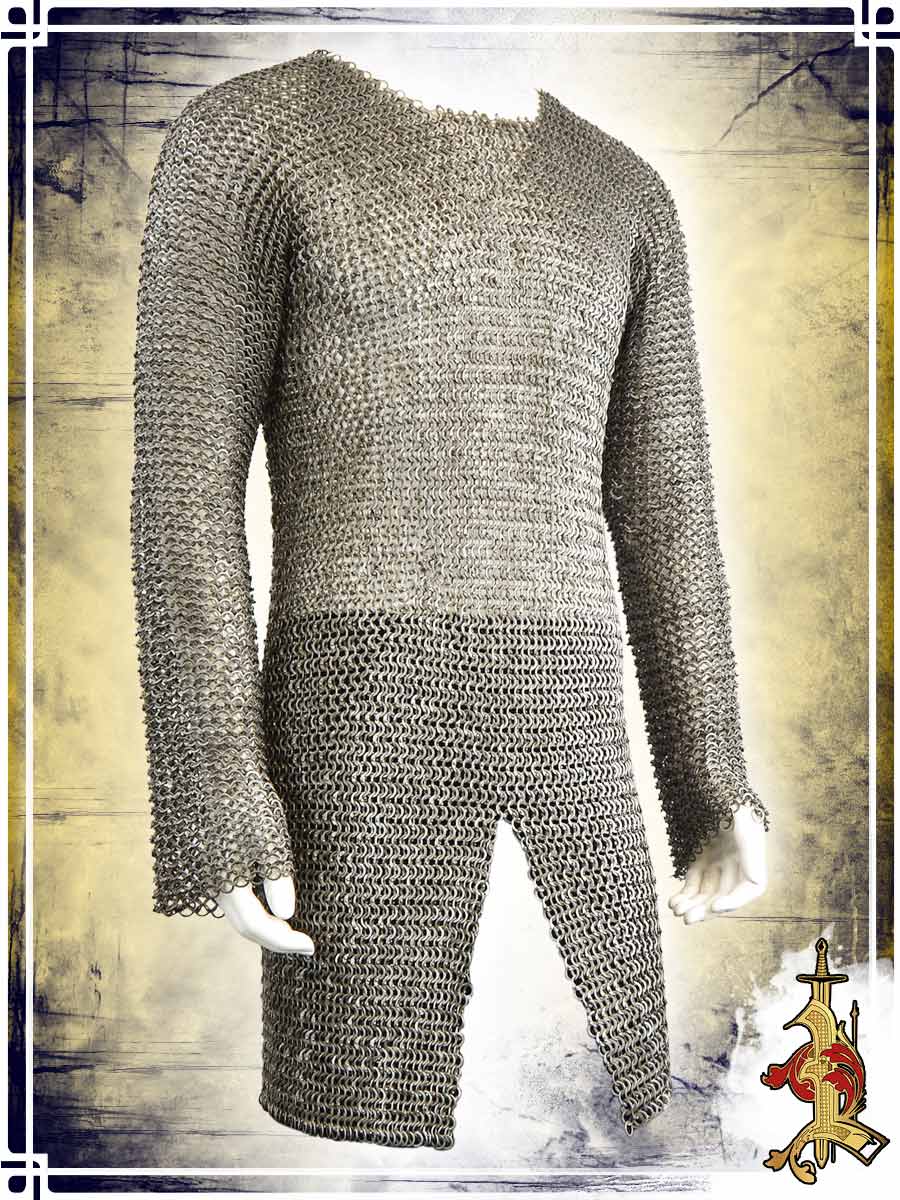 Long Sleeves Riveted Chainmail Haubergeon – 9mm 17ga Chainmails Lord of Battles XLarge 