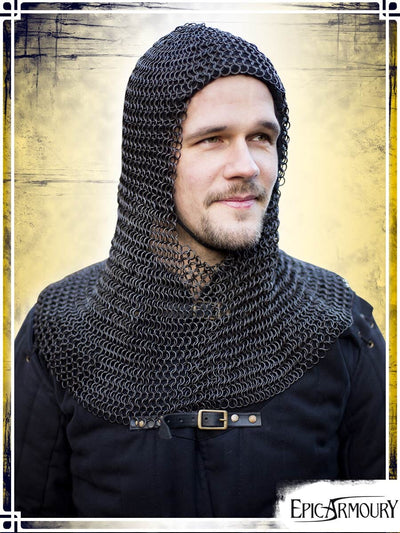 Alaric Chainmail Coif Chainmail Coifs Epic Armoury Black Large 