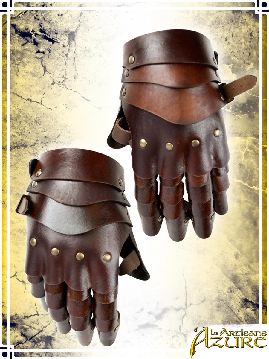 Articulated Gauntlets Leather Bracers Les Artisans d'Azure 