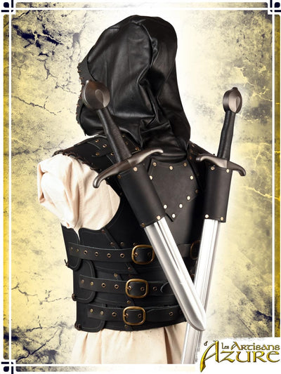 Articulated Scoundrel Armor with Hood Leather Armors Les Artisans d'Azure Black XLarge 