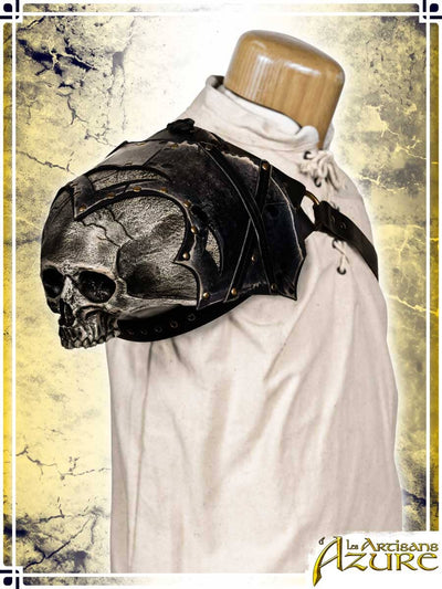 Ashwalker Skull Pauldron Leather Pauldrons Les Artisans d'Azure Black 