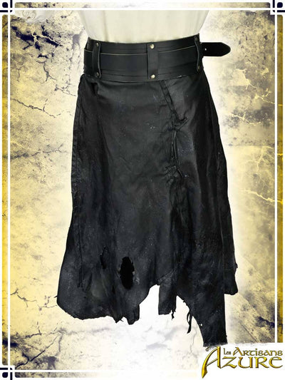 Battle Skirt War Skirts Les Artisans d'Azure Black leather Large 