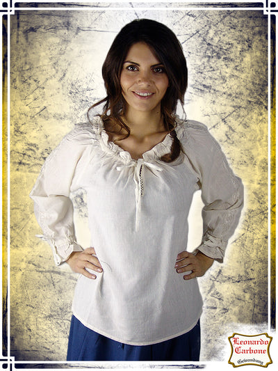 Blouse with Frill Blouses & Tunics Leonardo Carbone White 2XLarge 