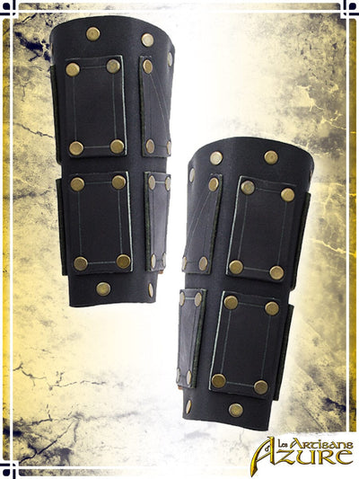 Bohemond Bracers Leather Bracers Les Artisans d'Azure Black 