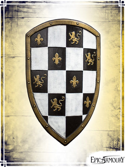 Checkered Shield Latex Shields Epic Armoury White|Gold 