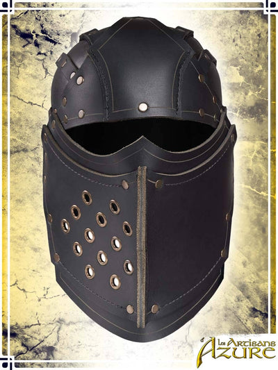 Classic Armet Leather Helmets Les Artisans d'Azure Black Medium 