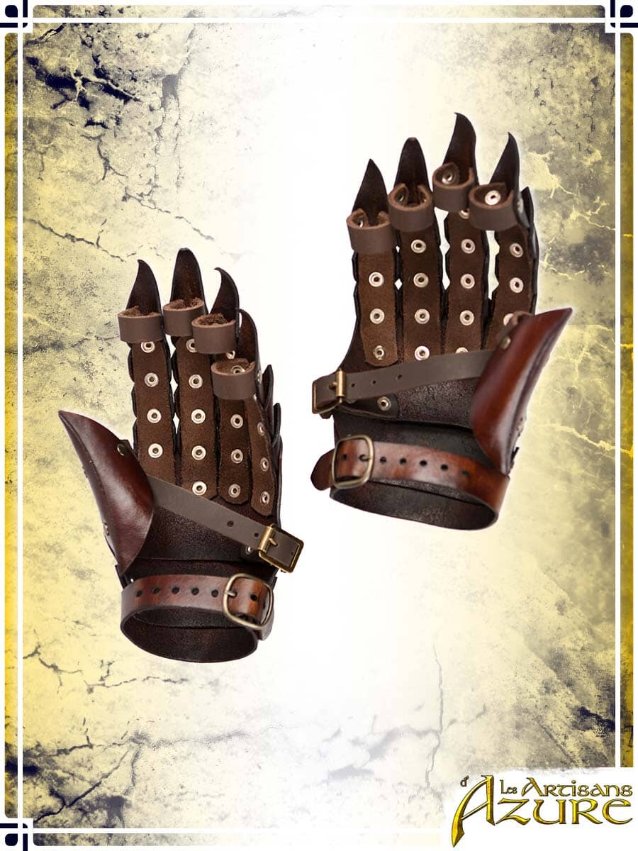 Clawed Gauntlets Leather Bracers Les Artisans d'Azure 