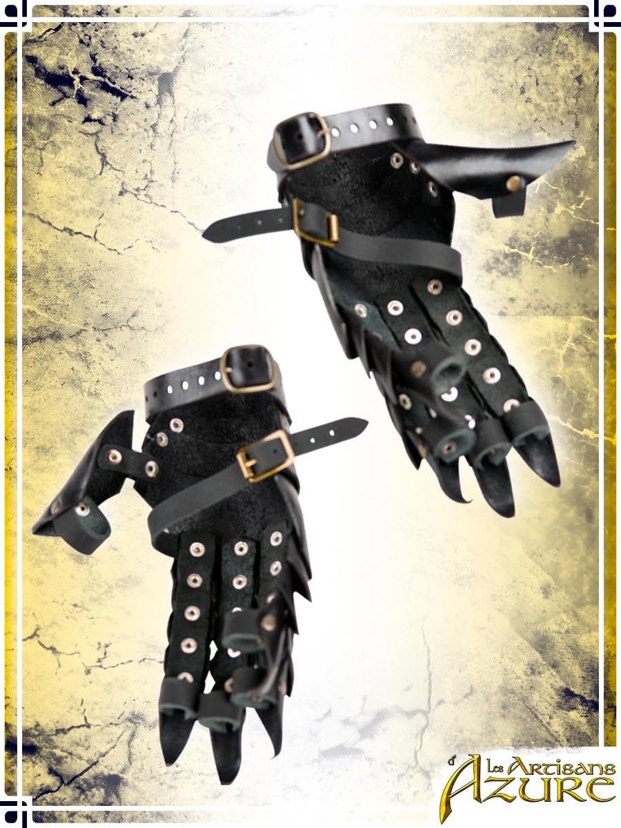Clawed Gauntlets Leather Bracers Les Artisans d'Azure 