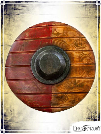Drangr Shield - Red/Wood Latex Shields Epic Armoury Red Medium Shield 