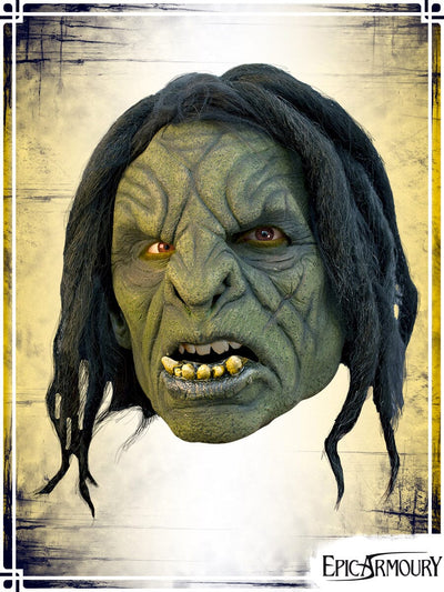 Green Orc Brute Mask with Hair (Medium) Latex Masks Epic Armoury 