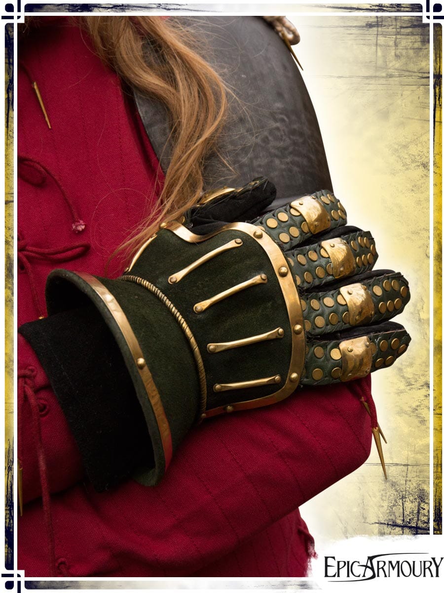 Hourglass Gauntlets Plate Bracers Epic Armoury Green 