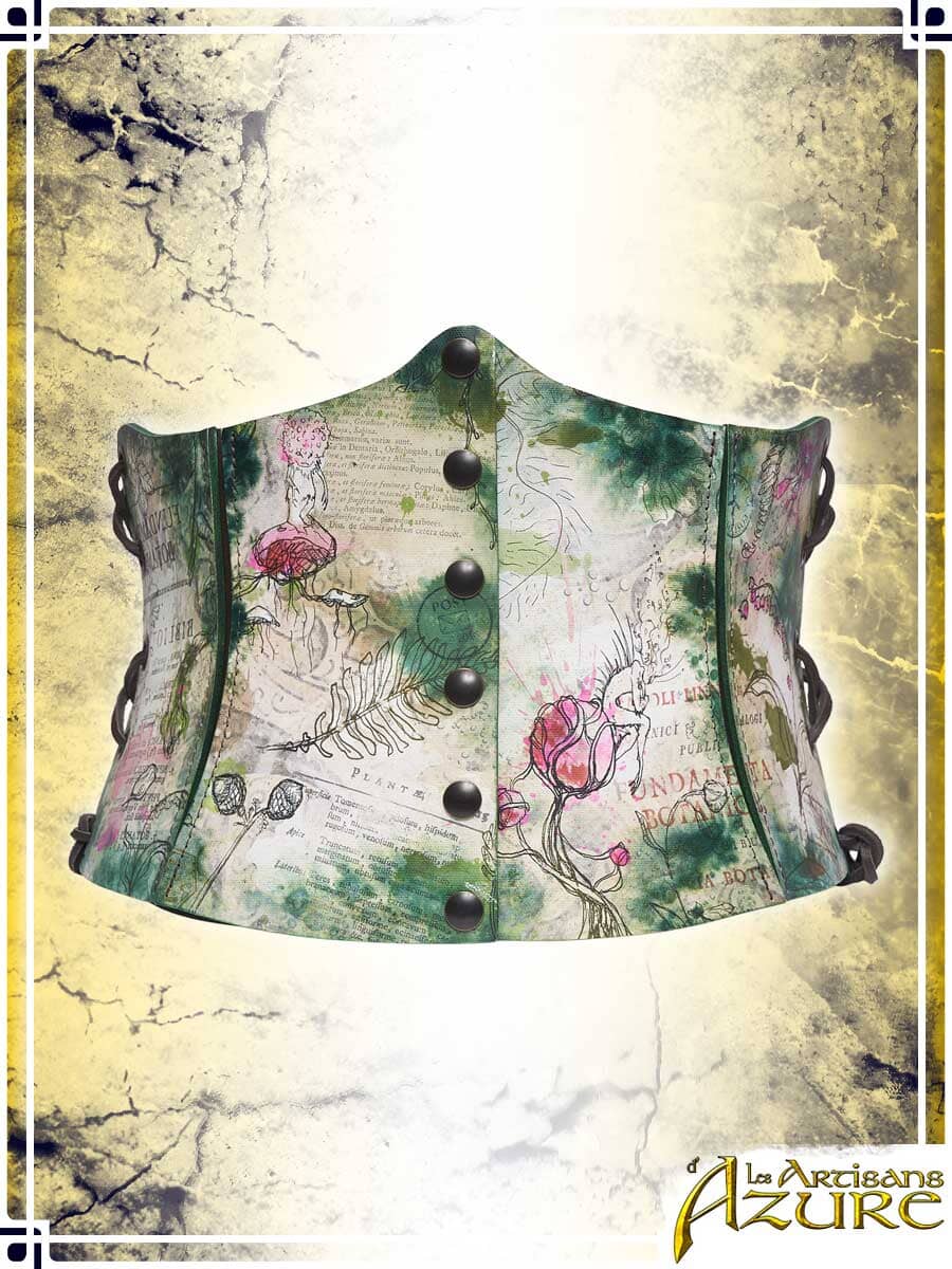 Long Corset Belt Manuscript – Botanist's Herbarium Corsets & Large Belts Les Artisans d'Azure 