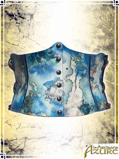 Long Corset Belt Manuscript – Magellan's Map Corsets & Large Belts Les Artisans d'Azure 