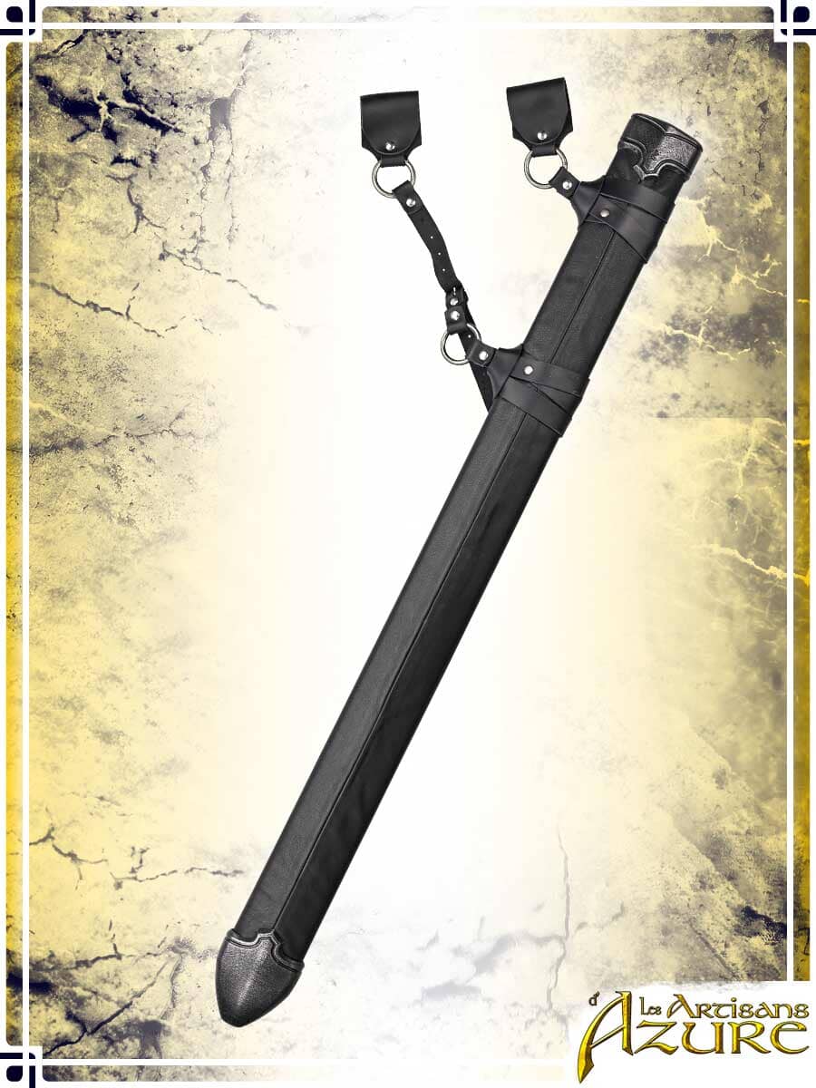 Man-at-Arms' Scabbard - Long Deluxe Scabbards Les Artisans d'Azure Black|Grey Long Left Hand