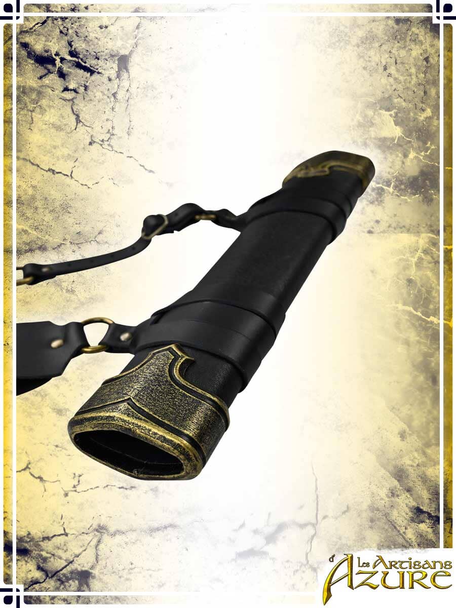 Man-at-Arms' Scabbard - Short Deluxe Scabbards Les Artisans d'Azure Black|Gold Short Right Hand