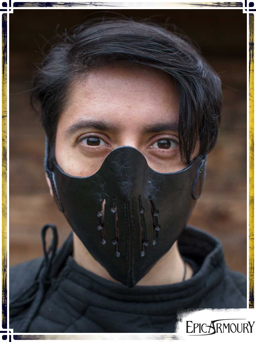 Mempo Mask Leather Masks Epic Armoury Black 