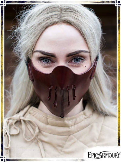 Mempo Mask Leather Masks Epic Armoury Red 