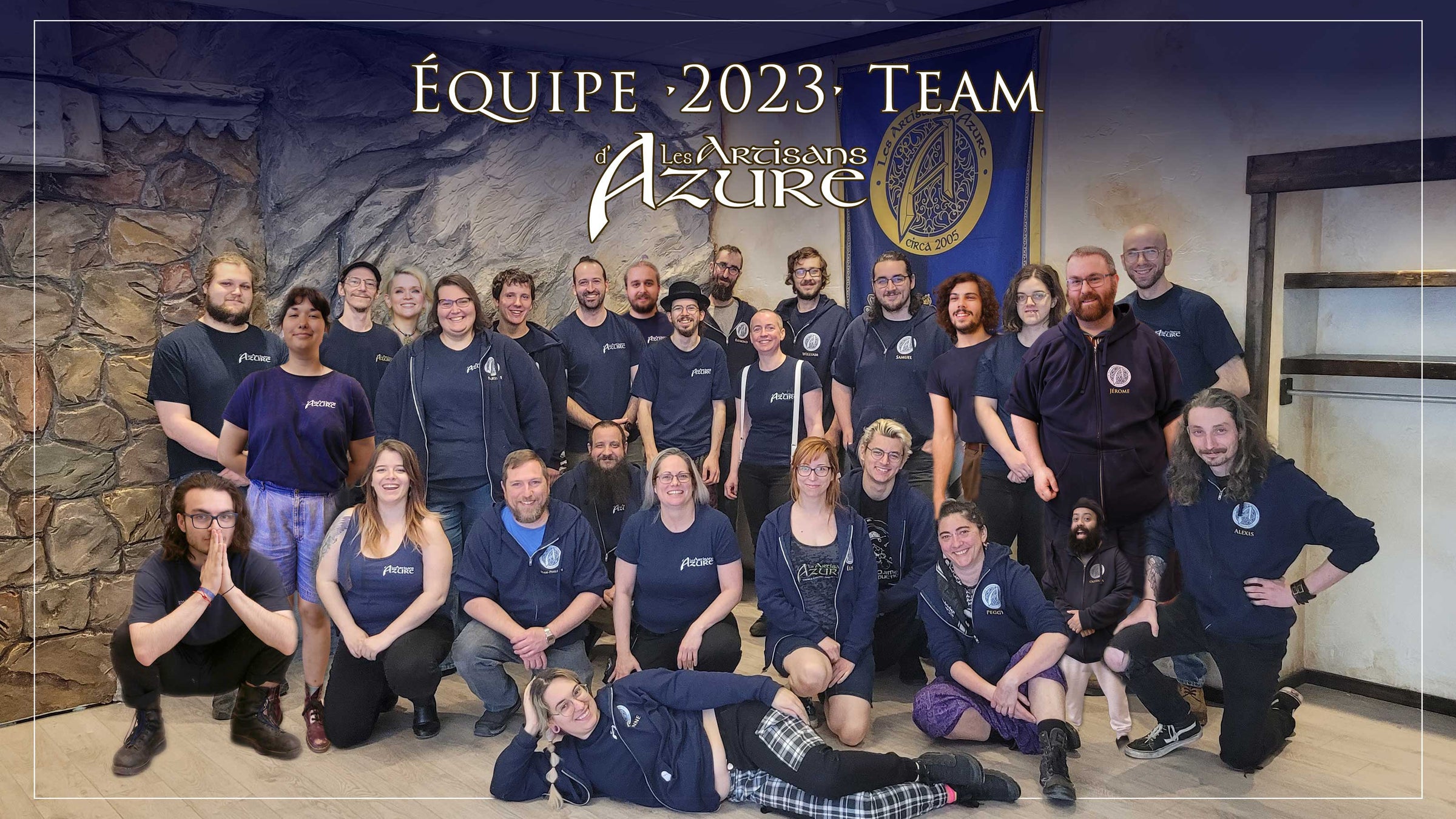 Team of les Artisans d'Azure in 2023: All our craftpeople, marchands, coordinator and director