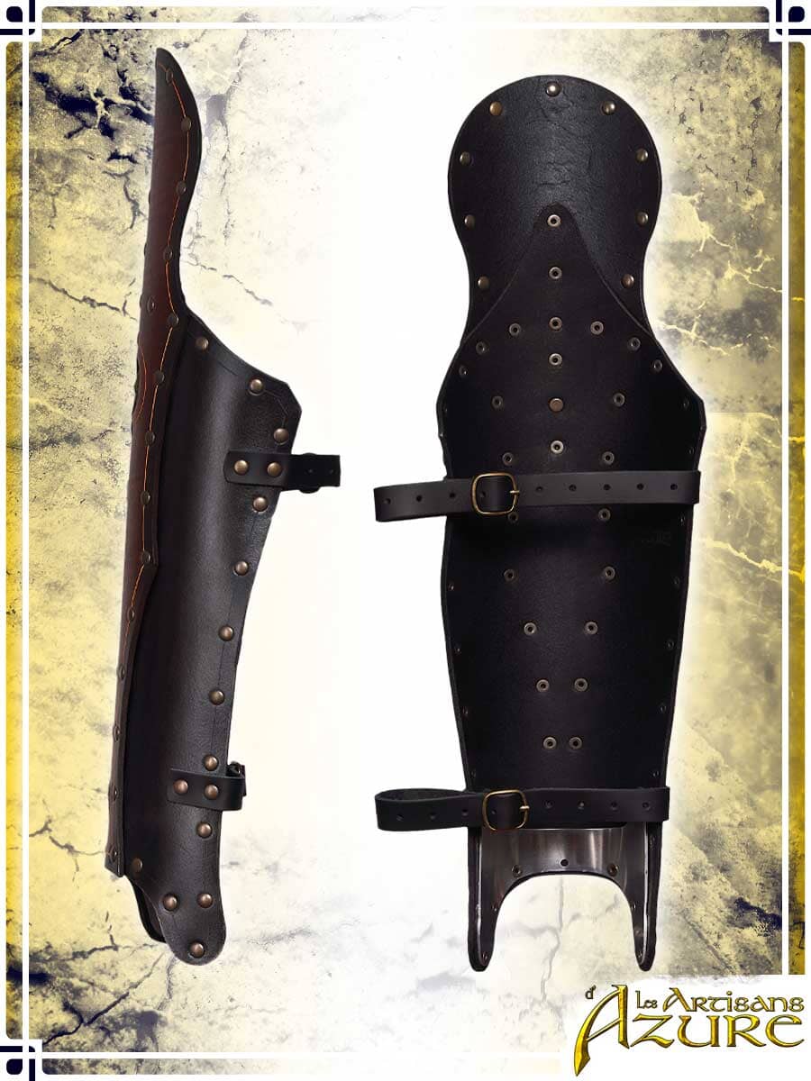 Roman Greaves with Knee Leather Greaves Les Artisans d'Azure 