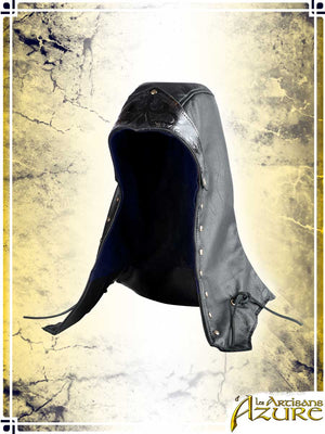 Assassin Leather Hood Hoods Les Artisans d'Azure Blue 
